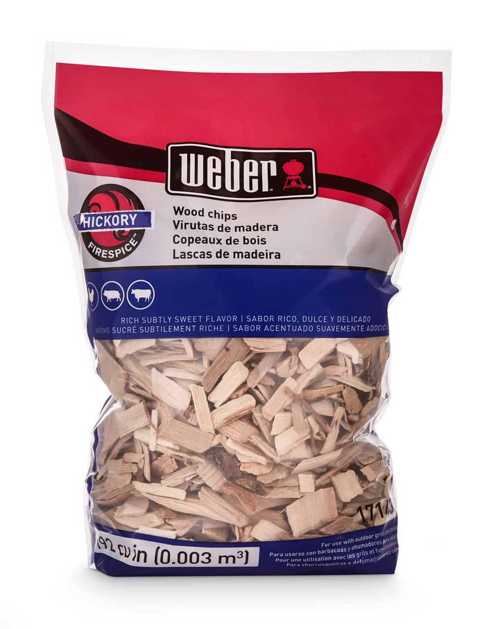Weber Firespice All Natural Hickory Wood Smoking Chips 192 Cu In