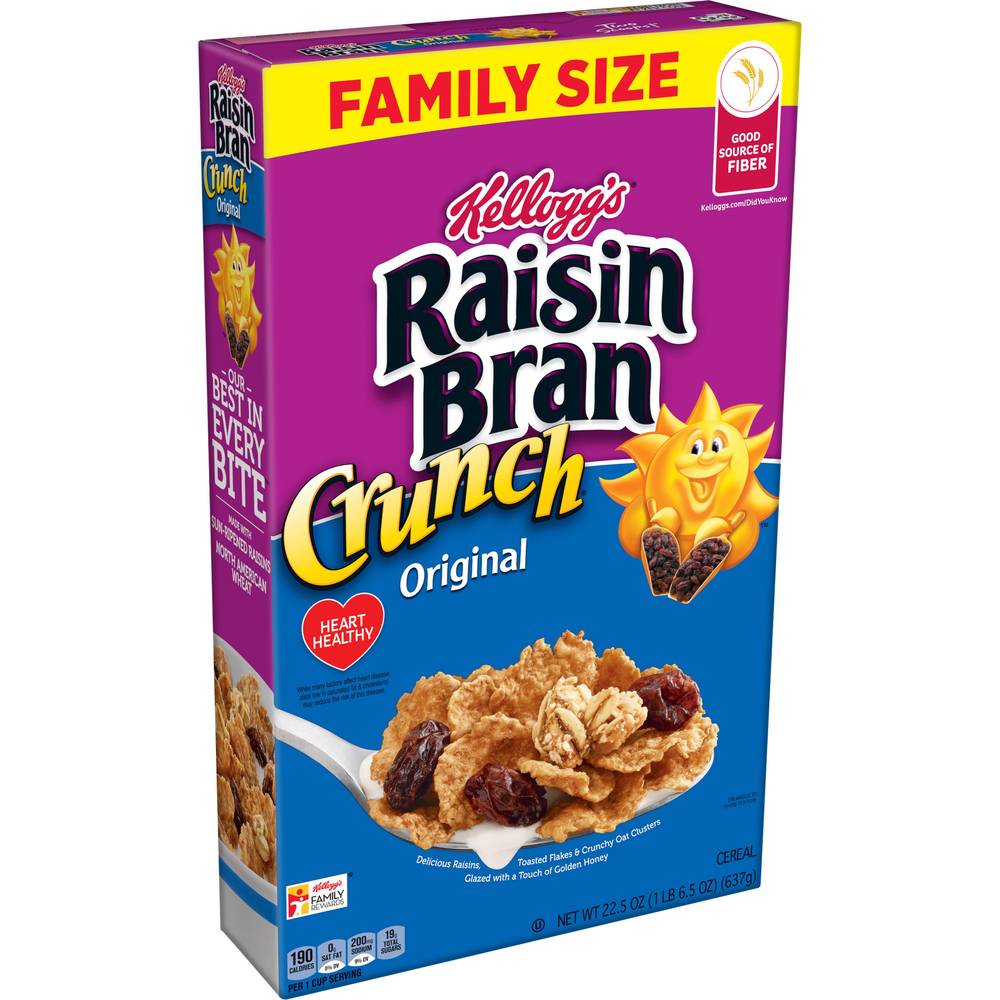 Raisin Bran Crunch Original Breakfast Cereal, Family Size, 22.5 Oz