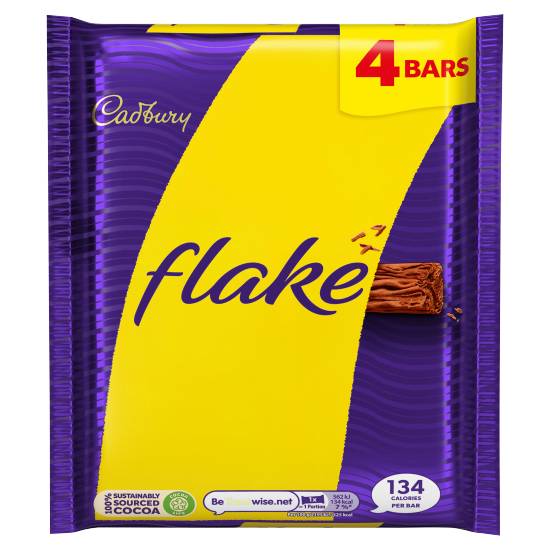 Cadbury Flake Chocolate Bar 4 pack 102g