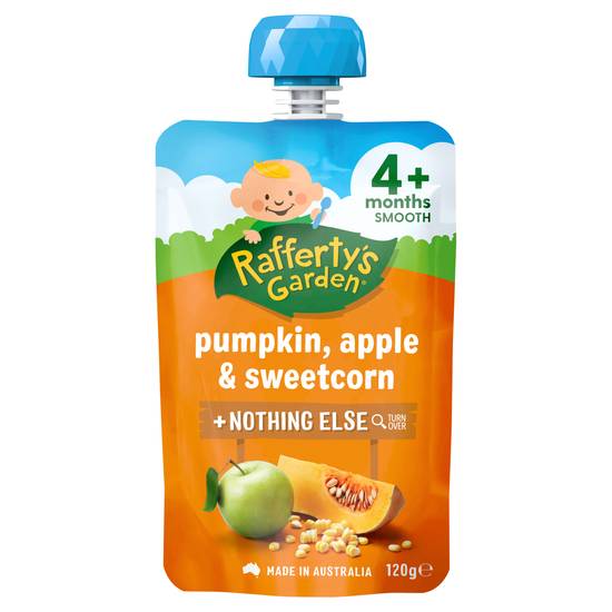 Rafferty's Garden Pumpkin Apple & Sweetcorn and Nothing Else Baby Food Puree Pouch 4+ Months 120g