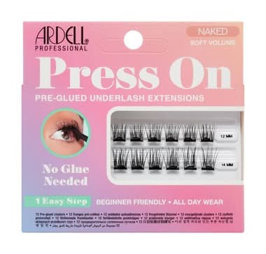 Ardell Press on Mini Naked Soft Volume False Eyelashes, 12-14 mm, Black (12 ct)