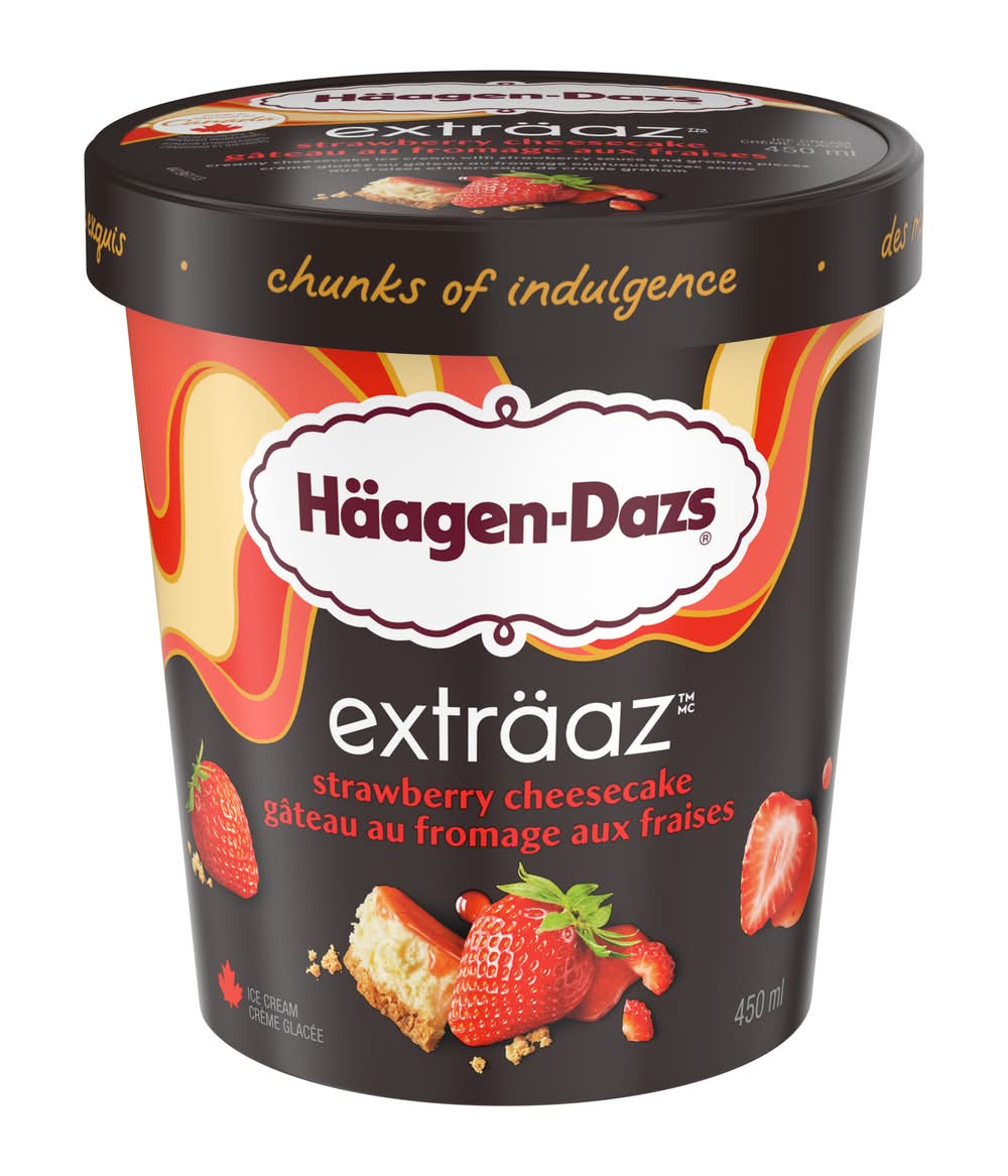 Häagen-Dazs Extraaz Ice Cream, Strawberry-Cheesecake (450 ml)