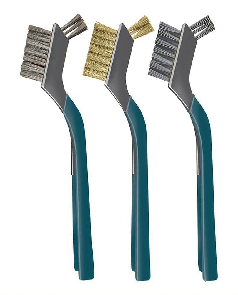 Anvil Mini Wire Brush Set With Assorted Bristles In Nylon, Brass, And Stainless Steel (3-Pack)