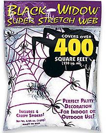 White Superstretch Spider Web Decoration