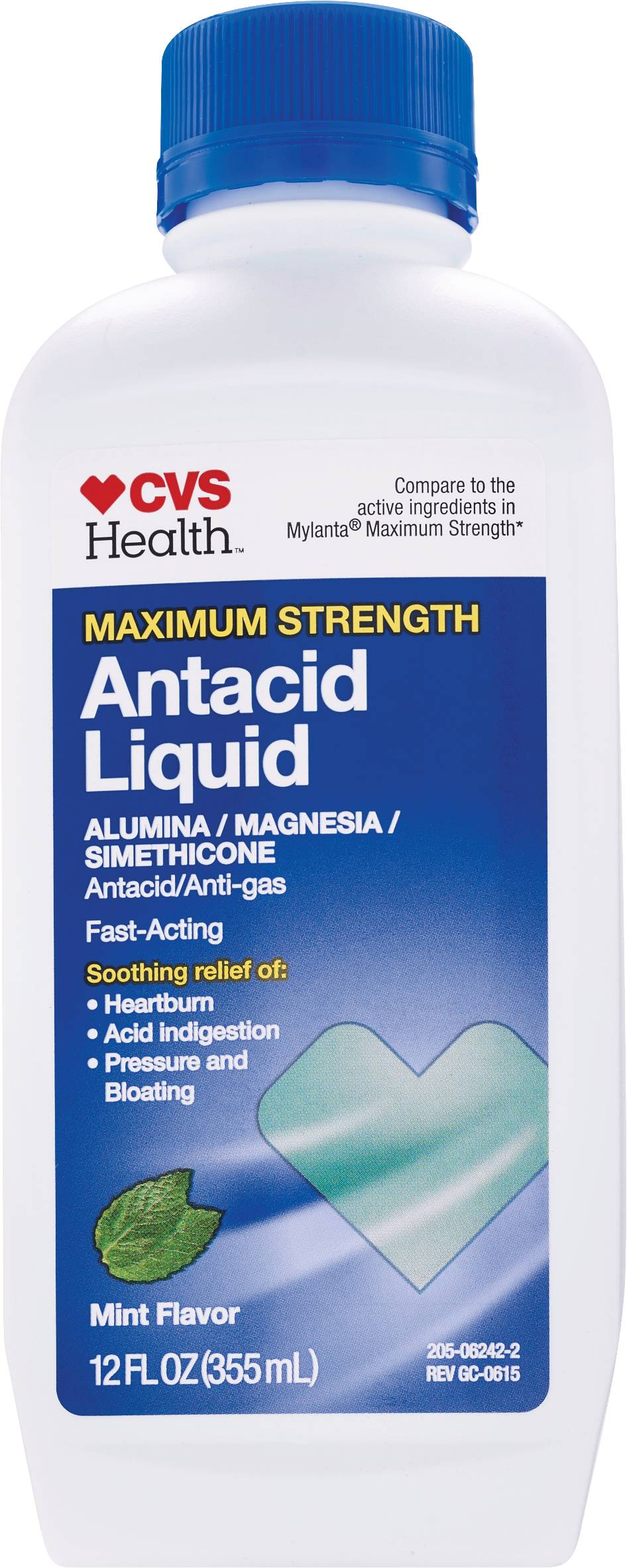 CVS Health Maximum Strength Antacid Liquid, Mint, 12 OZ