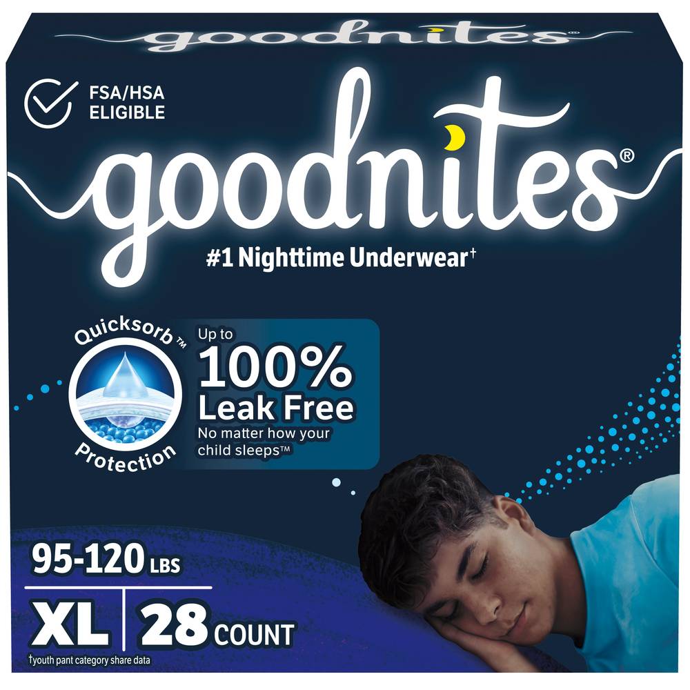 GoodNites Boys Nighttime Bedwetting Underwear, XL (28 ct)