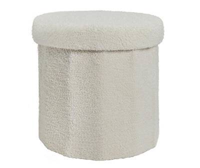 Real Living Sherpa Storage Ottoman (white)