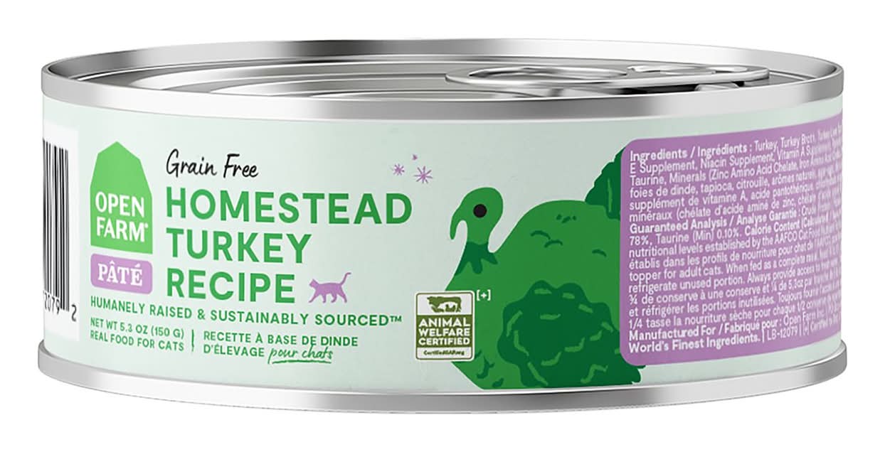 Open Farm Grain Free All Life Stages Wet Cat Food - Humanely Raised, Pate, 2.8 oz (Flavor: Turkey)