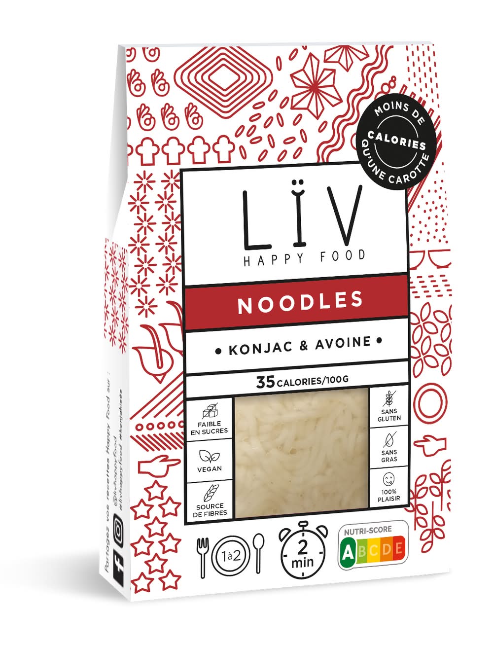 LÏV Happy Food - Noodles konjac & avoine (200g)