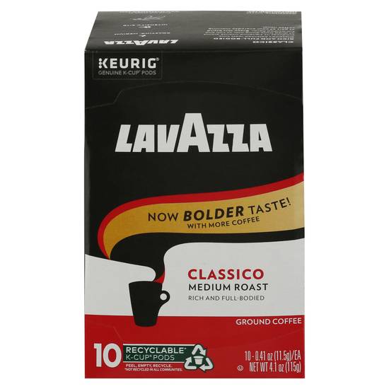 Lavazza Keurig K-Cup Pods Ground Medium Roast Coffee (4.09 oz) (classico)
