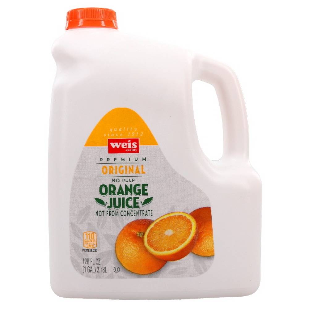 Weis Quality Orange Juice Pure No Pulp (128 fl oz)