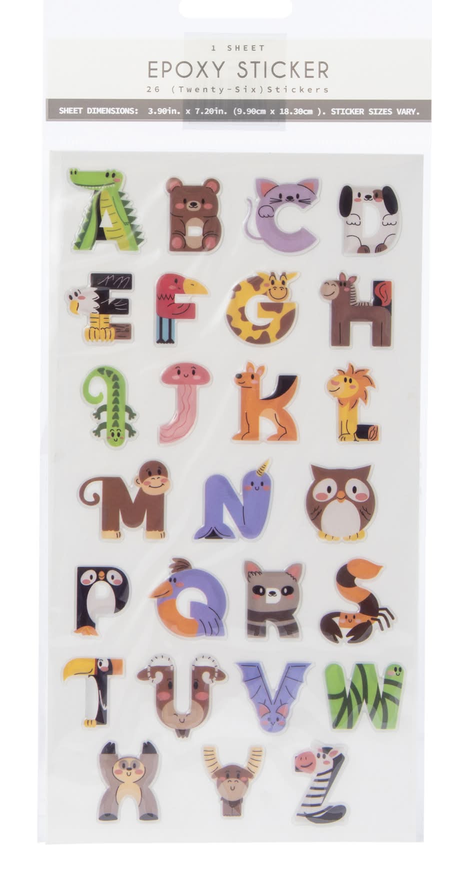 Epoxy Alphabet Letter & Number Stickers 38-Count Green