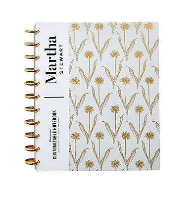 Martha Stewart Grey Floral Poly Letter Discbound Notebook (MS102K)
