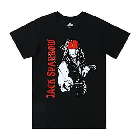 Disney Pirates Of The Caribbean Jack Sparrow Graphic Tee Extra Large Black