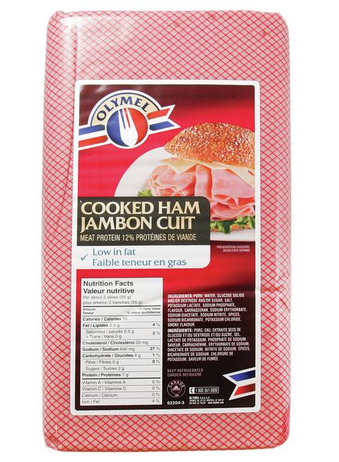 Olymel - Classic Cooked Ham, 10% (Case of 1)