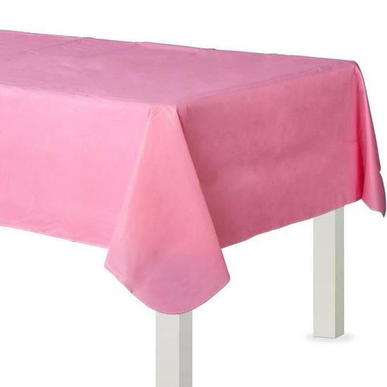 Pink Flannel-Backed Vinyl Tablecloth, 54in x 108in