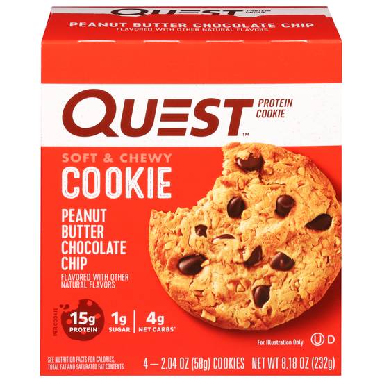 Quest Peanut Butter Chocolate Chip Cookie (4 ct)
