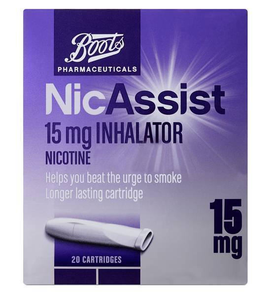Boots NicAssist 15mg Inhalator 20 Cartridges