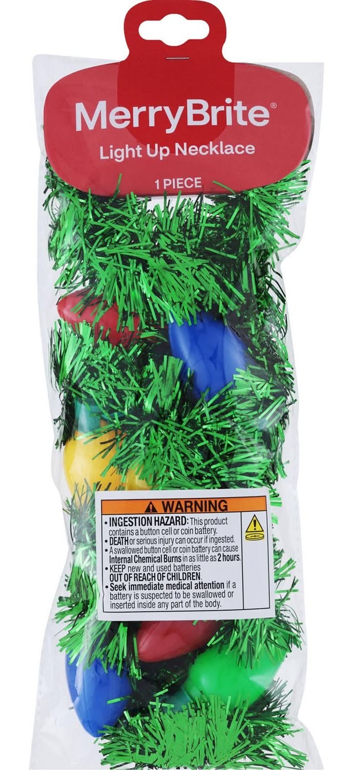 Merry Brite Garland Bulbs Light Up Necklace