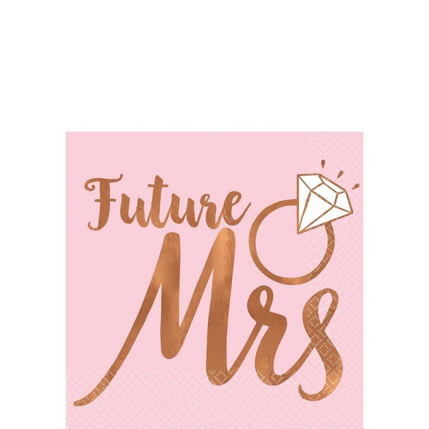 Party City Blush Rose Gold Future Mrs. Beverage Napkins (5 x 5 in/multi)
