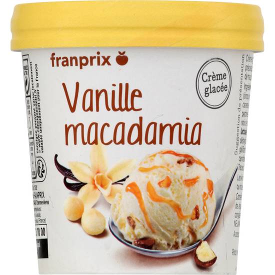 Glace en pot vanille macadamia franprix 67g