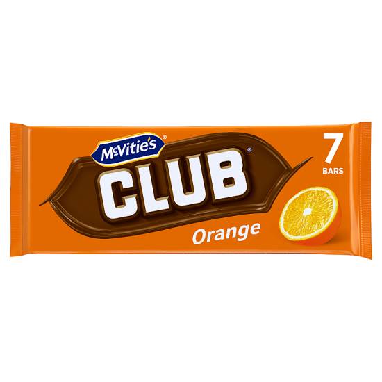 Mcvitie's Club Milk Chocolate Covered Crunchy Biscuit (orange )