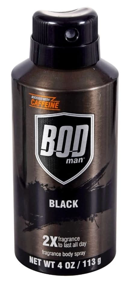 BOD man Fragrance Body Spray, Black (4 oz)