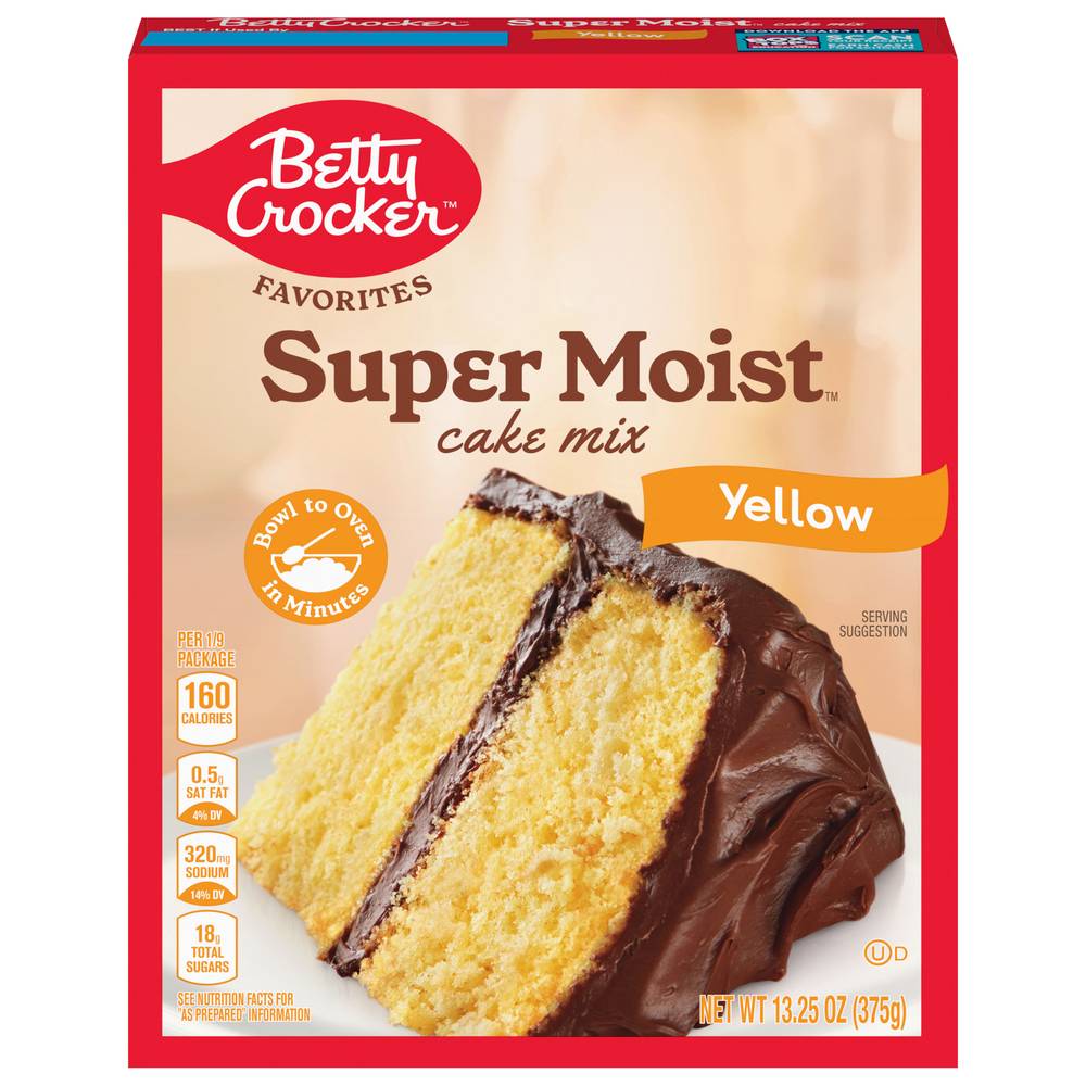 Betty Crocker Super Moist Cake Mix, Yellow (13.25 oz)