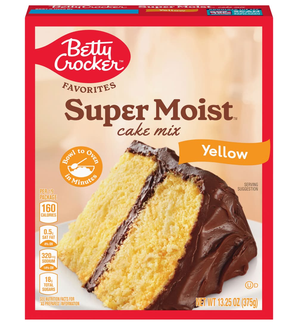 Betty Crocker Super Moist Cake Mix, Yellow (13.25 oz)