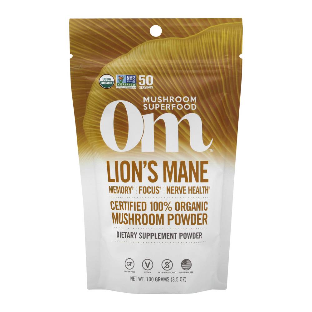 Om Organic Lion's Mane Mushro Powder (3.5 oz)