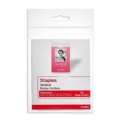 Staples Vertical Id Badge Holder 36683 (clear)