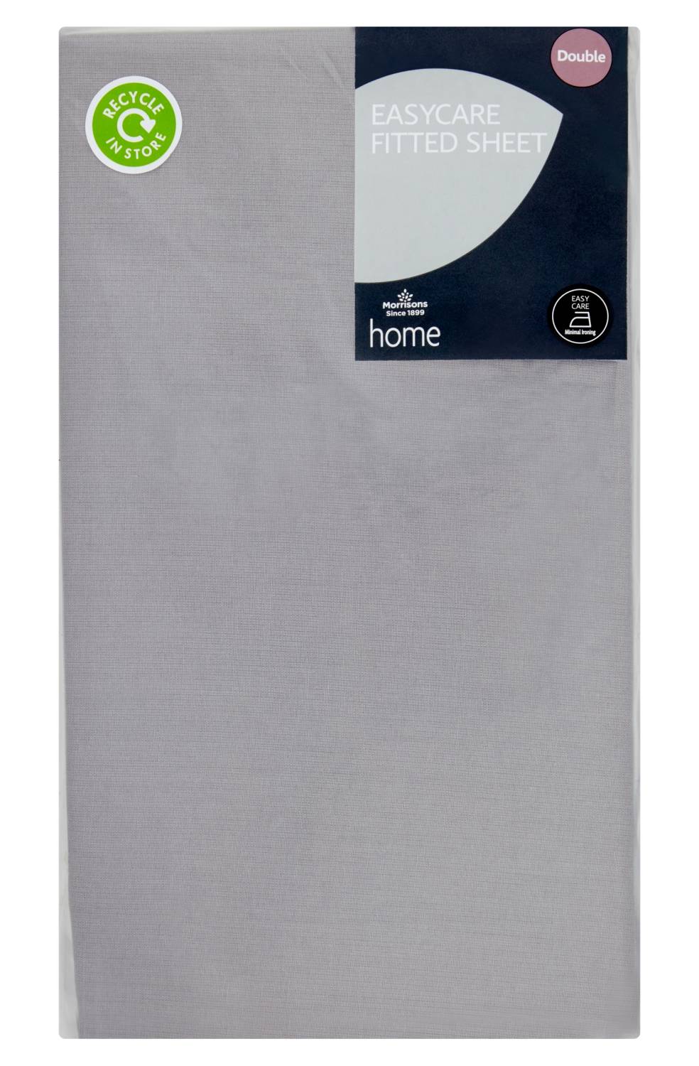 Nutmeg Home Easy Care Grey Fitted Sheet Double