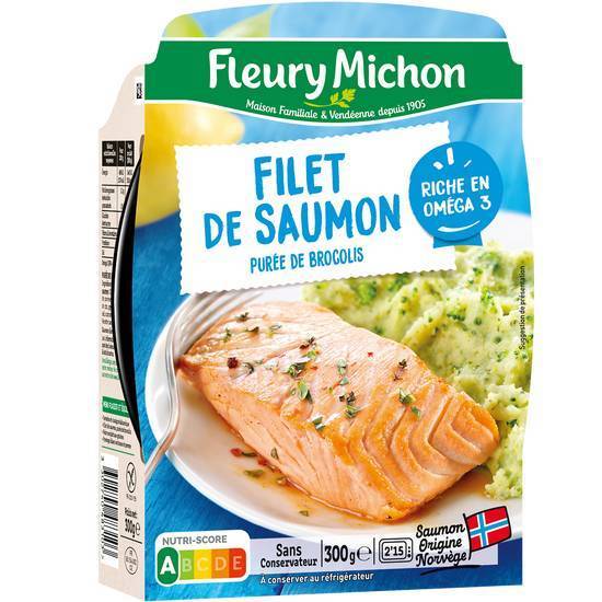 Fleury Michon - Filet de saumon et purée de brocolis (300g)