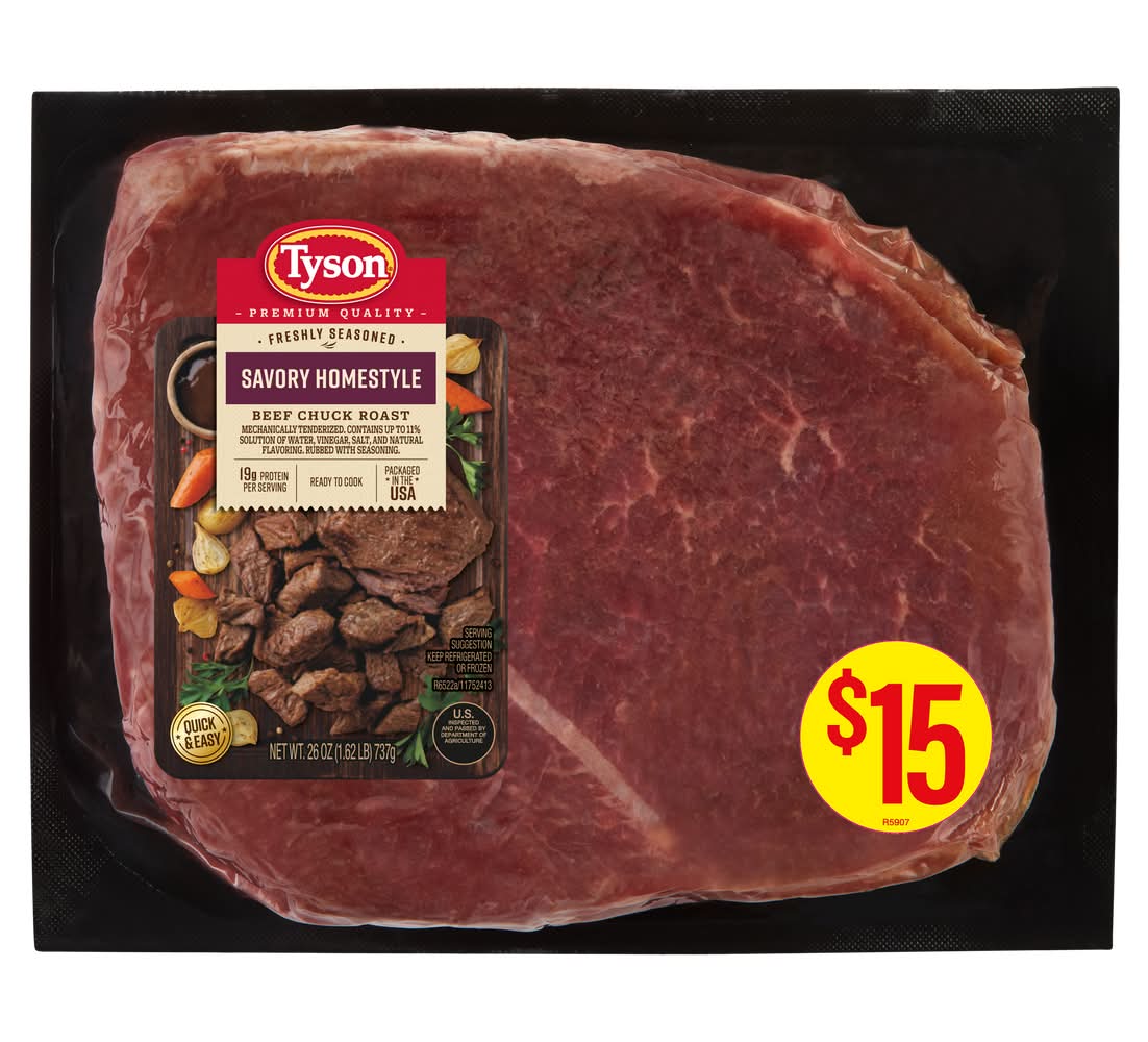 Tyson Premium Quality Beef Chuck Roast, Savory Homestyle (26 oz)