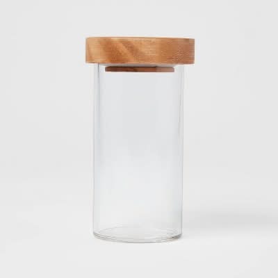 Threshold Glass Round Spice Jar With Wood Lid 4 oz