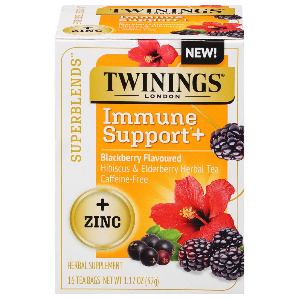 Twinings Superblends Immune Support Blackberry Flavoured Herbal Tea (16 ct)