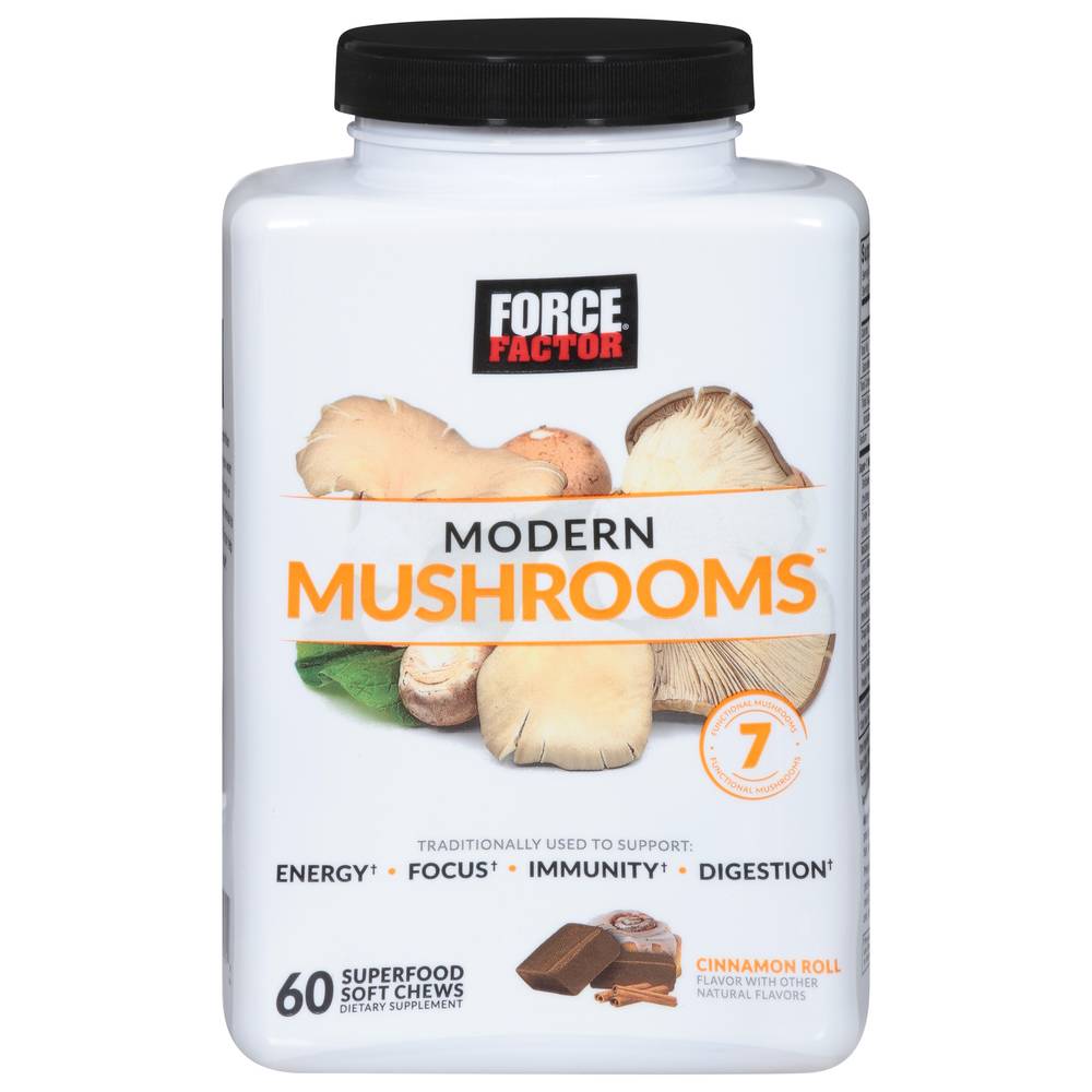 Force Factor Modern Mushrooms Soft Chews, Cinnamon Roll (60 ct)