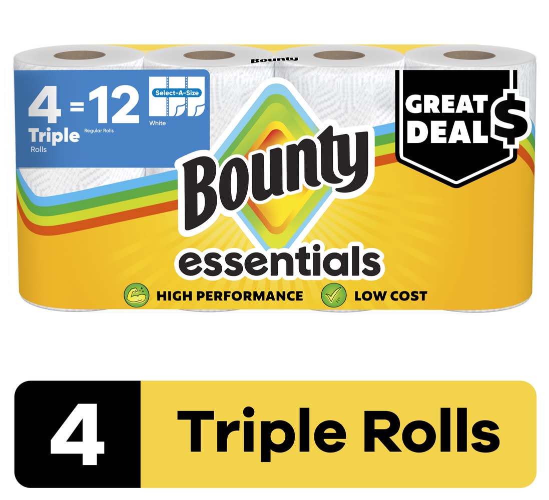 Bounty Essentials Paper Towel Rolls (4 ct)