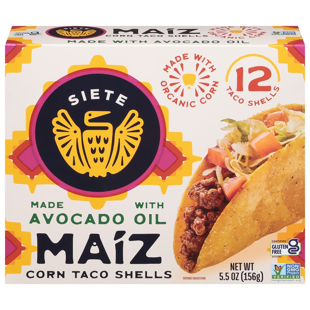 Siete Foods Maiz Corn Taco Shells (5.5 oz, 12 ct)