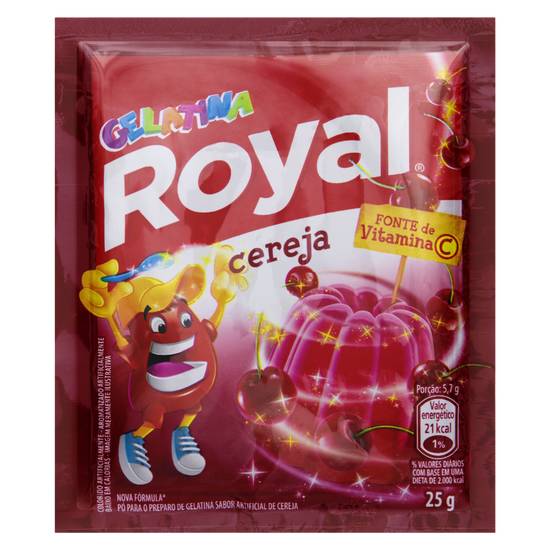 Royal gelatina em pó sabor cereja (25g)