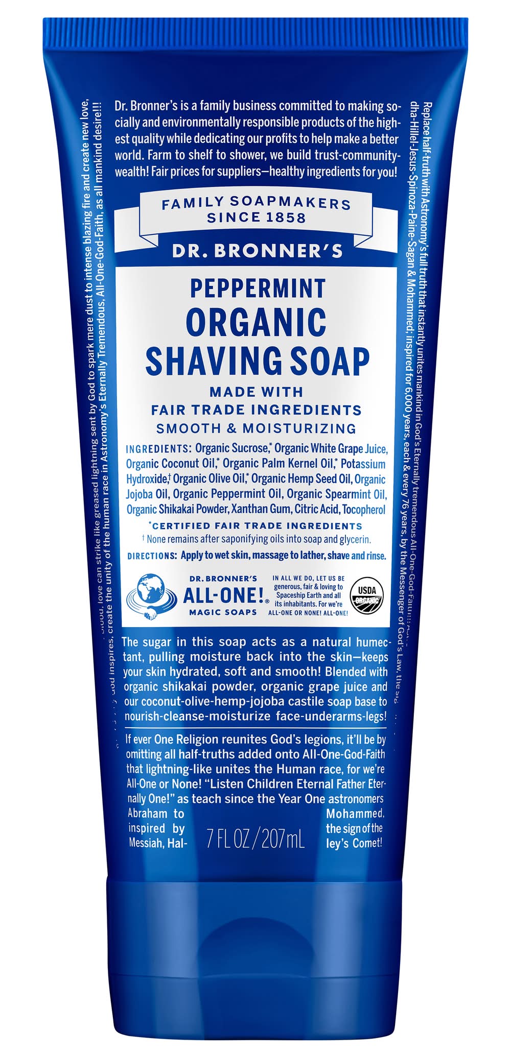 Dr. Bronner's Organic Peppermint Shaving Soap Gel (7 fl oz)