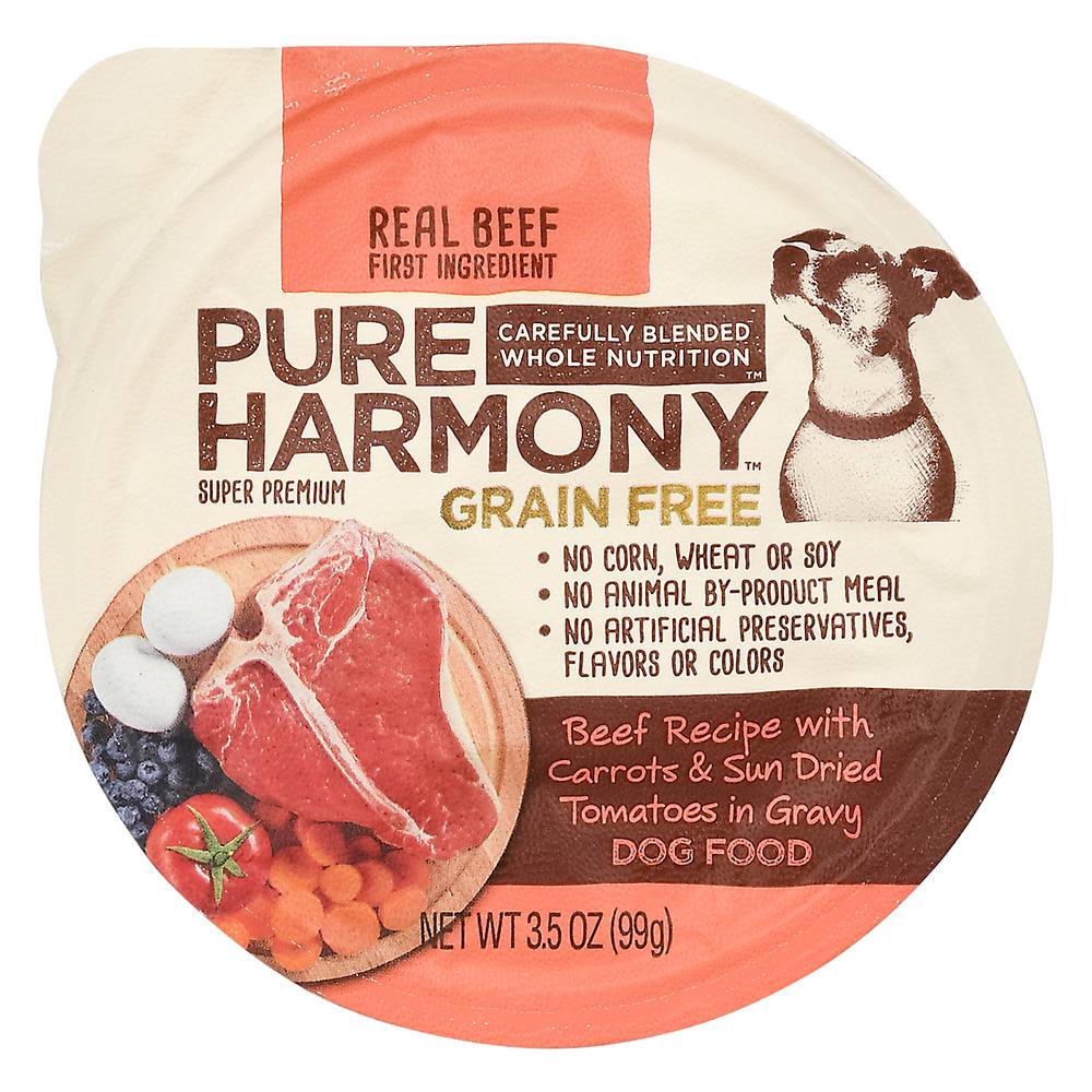 Pure Harmony Beef Recipe With Carrots & Sun Dried Tomatoes in Gravy Dog Food (3.5 oz)