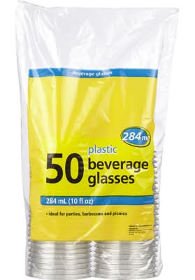 No name gobelets à boisson en plastique 284 ml - plastic beverage glasses 284 ml (50 unités)