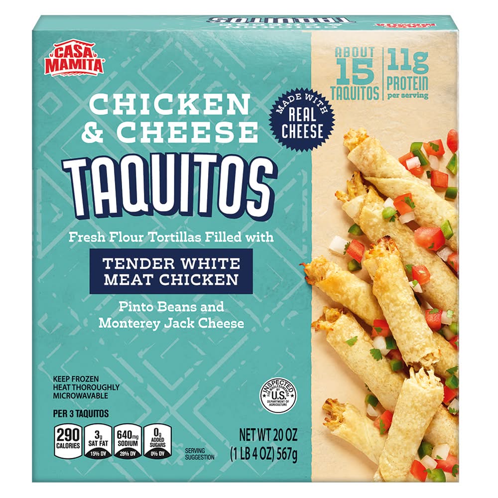 Casa Mamita Fresh Corn Taquitos, Seasoned Shredded Beef (20 oz, 20 ct)