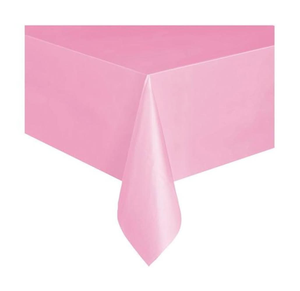 321 Party! Plastic Light Pink Tablecloth 54" X 108"