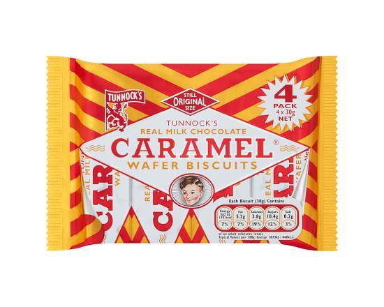 Tunnock's Real Milk Chocolate Caramel Wafer Biscuits 4 x 30g