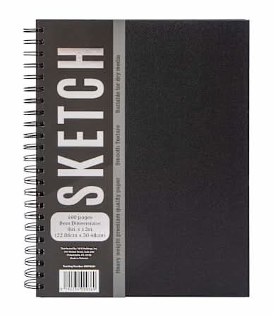 Premiere® Spiral Bound Hardcover Sketch Book 9in x 12in Black