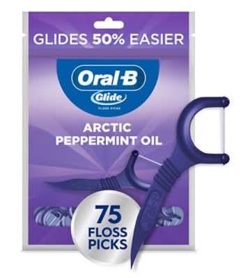 Oral-B Floss Picks Arctic Peppermint Oil, Blue (3.2 oz, 75 ct)