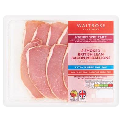 Waitrose Medallions Smoked Extra Lean Bacon (8ct)