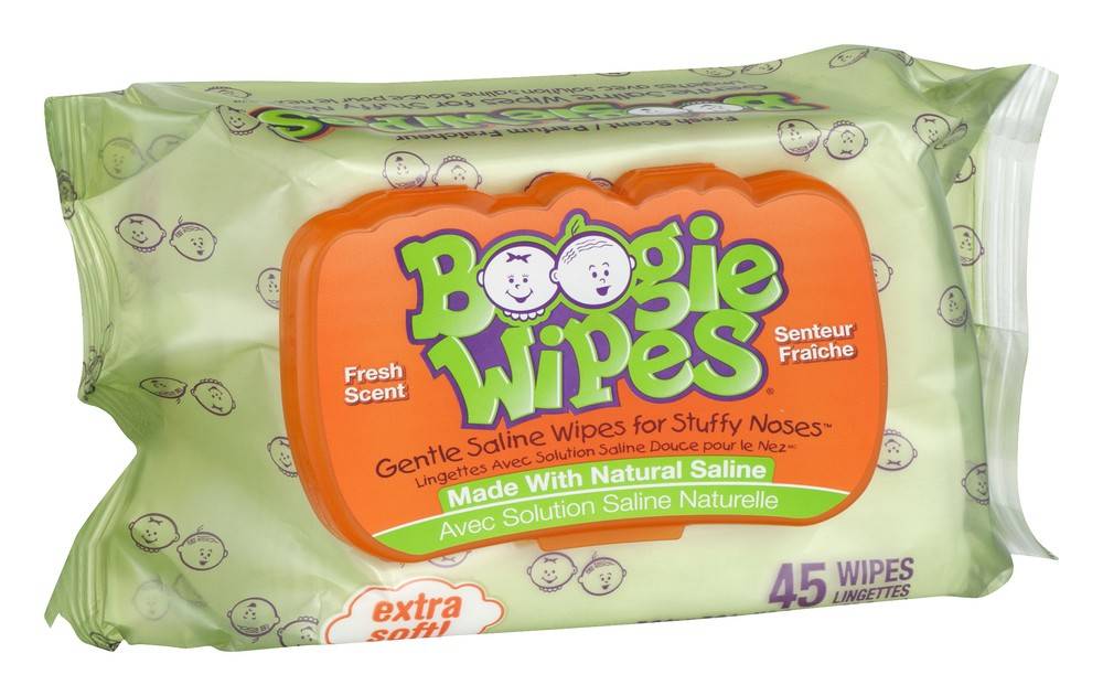 Boogie Wipes Gentle Saline Wipes For Stuffy Noses Fresh Scent